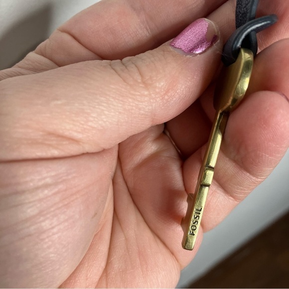 Fossil Rumi blue Cabernet striped suede leather flap crossbody bag small - Picture 6 of 15